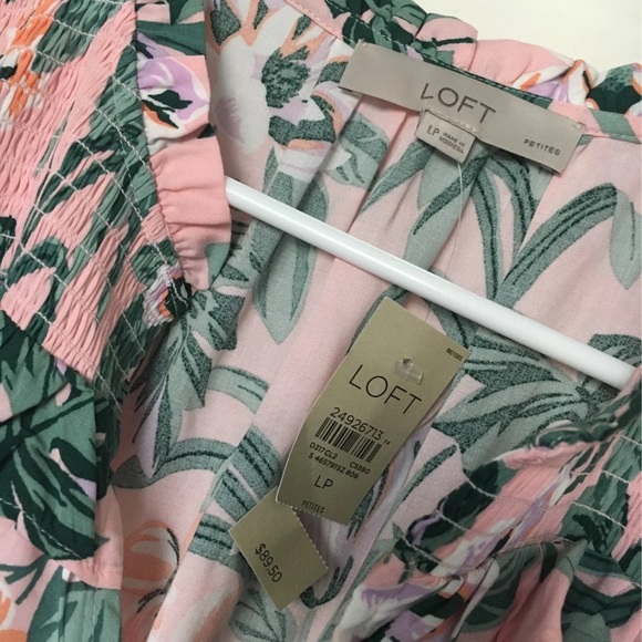 LOFT floral ruffle dress - Picture 2 of 7